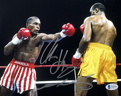Sugar Ray Leonard Thomas Hearns Signed 8x10 Boxing Horizontal Photo BAS