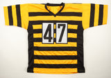 Mel Blount Signed Steelers Bumble Bee Throwback Jersey (GTSM) Defensive Back