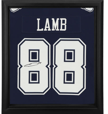 CeeDee Lamb Dallas Cowboys Framed Signed Navy Limited Jersey Shadowbox