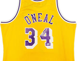 LAKERS SHAQUILLE O'NEAL AUTOGRAPHED M&N 1996-97 HWC JERSEY XL BECKETT 235512