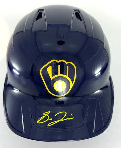 Brewers SAL FRELICK Signed Full Size Milwaukee Rawlings BLUE Helmet AUTO - BAS