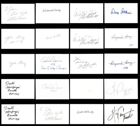 Autographed Assorted NFL Hall of Fame 3x5 Index Cards (51 Count Lot) SKU #243682