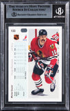 Blackhawks Michel Goulet Authentic Signed 1990 Upper Deck #133 Card BAS Slabbed