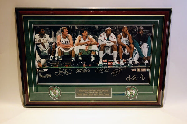 Boston Celtics Legends Autographed Photo Framed 23x33 JSA LOA