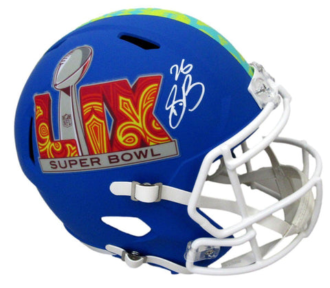 Saquon Barkley Signed Blue SB LIX Full Size Replica Helmet Eagles PSA 195222