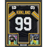 Framed Autographed/Signed Levon Kirkland 35x39 Pittsburgh Black Jersey BAS COA