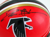 Deion Sanders Autographed Atlanta Falcons 66-69 TB Mini Helmet-Beckett W Holo