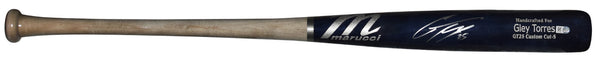 GLEYBER TORRES SIGNED DETROIT TIGERS MARUCCI PLAYER MODEL NAVY BAT BECKETT