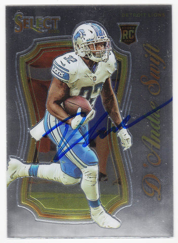 D'Andre Swift Signed Lions 2020 Panini Select Certified RC SCR-15 (SCHWARTZ COA)