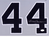 Reggie Jackson Signed New York Yankees 35x43 Framed Jersey (JSA COA) Mr. October