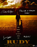 Rudy Ruettiger Sean Astin Autographed 16x20 Movie Poster Photo w/2 Ins.-BAW Holo