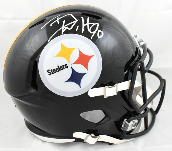 T.J. Watt Autographed Pittsburgh Steelers F/S Speed Helmet Beckett W Holo *white