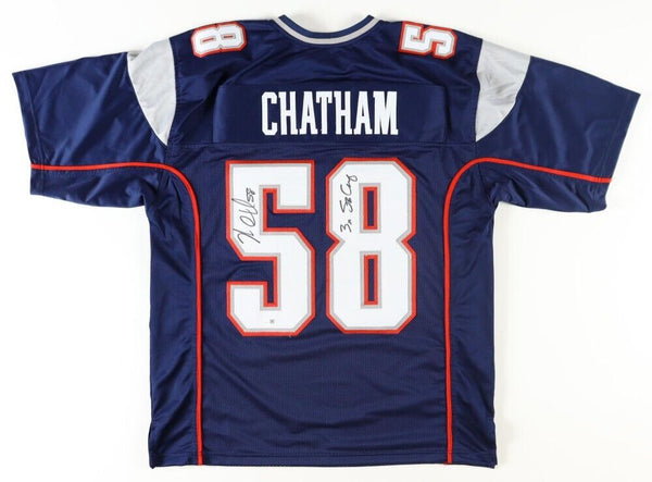 Matt Chatham Signed New England Patriots Jersey Inscribed "3xSB Champ" (JSA)