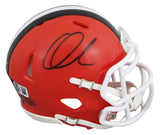 Browns Quinshon Judkins Authentic Signed Speed Mini Helmet BAS Witnessed
