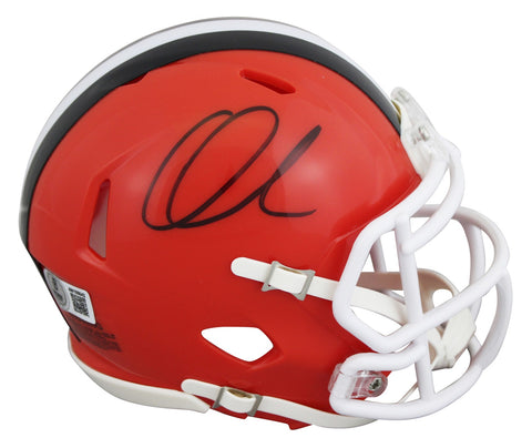 Browns Quinshon Judkins Authentic Signed Speed Mini Helmet BAS Witnessed