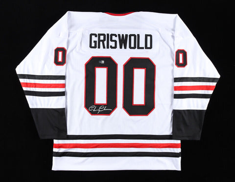 Chevy Chase Signed Chicago Blackhawk Griswold Jersey /Christmas Vacation Beckett