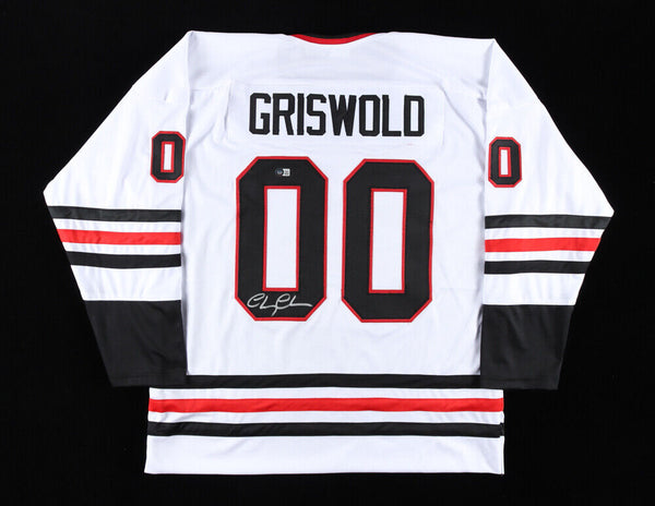 Chevy Chase Signed Chicago Blackhawk Griswold Jersey /Christmas Vacation Beckett