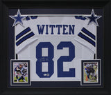 Jason Witten Authentic Signed White Pro Style Framed Jersey BAS Witnessed