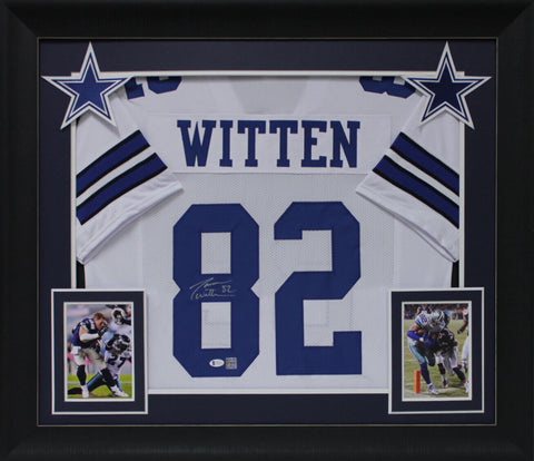 Jason Witten Authentic Signed White Pro Style Framed Jersey BAS Witnessed
