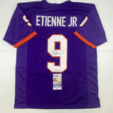 Autographed/Signed TRAVIS ETIENNE Clemson Purple College Jersey JSA COA