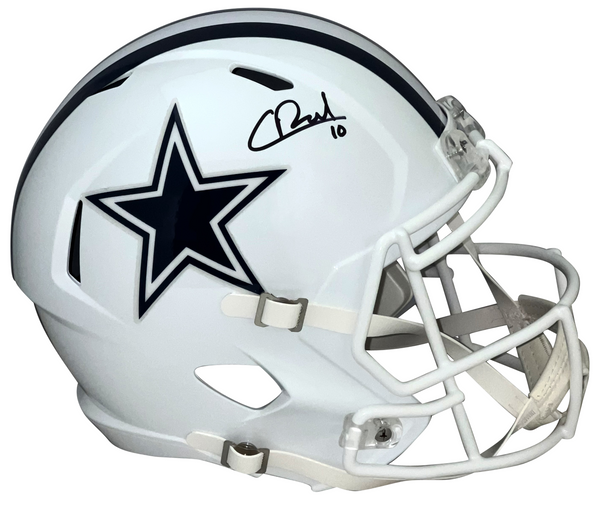 COOPER RUSH SIGNED DALLAS COWBOYS 2022 WHITE ALTERNATE FULL SIZE HELMET BECKETT