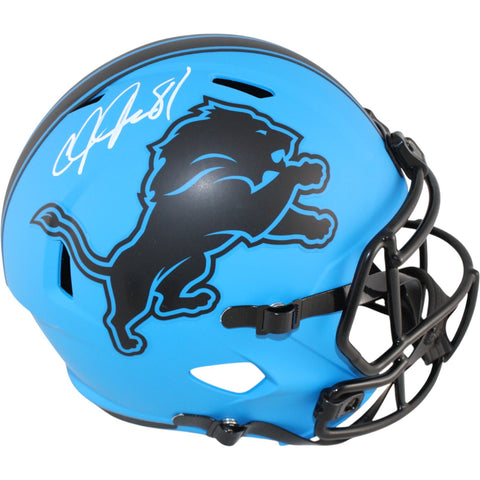 Calvin Johnson Autographed Detroit Lions F/S Rave Helmet Beckett Witness 51796