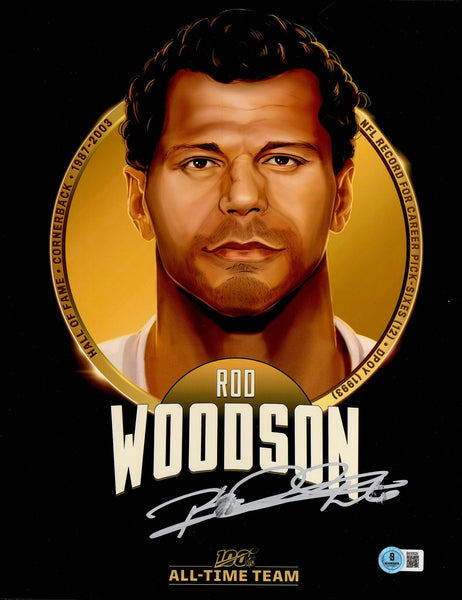 Rod Woodson Autographed 11x14 Photo Steelers (Smudged) Beckett QR #BS30529
