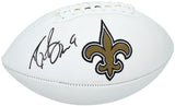 Drew Brees Autographed New Orleans Saints White Panel Football Beckett Witnessed