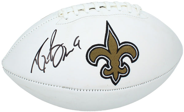 Drew Brees Autographed New Orleans Saints White Panel Football Beckett Witnessed