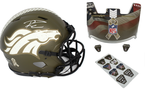 RUSSELL WILSON Autographed Broncos STS Military Ribbon Authentic Helmet FANATICS