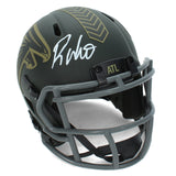 Roddy White Autographed Falcons 2025 Salute to Service Speed Mini Helmet Radtke