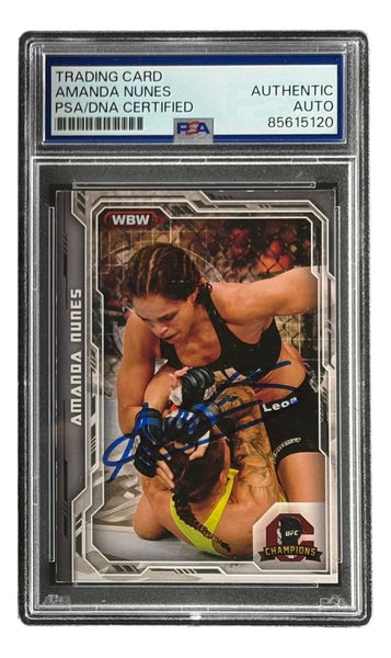 Amanda Nunes Signed 2014 Topps #35 UFC Trading Card PSA