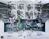 Eagles QB Legends Vick McNabb Jaworski Cunningham Signed 16x20 Collage Photo JSA