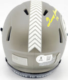 TERRY BRADSHAW AUTOGRAPHED STEELERS SALUTE TO SERVICE MINI HELMET BECKETT 230084