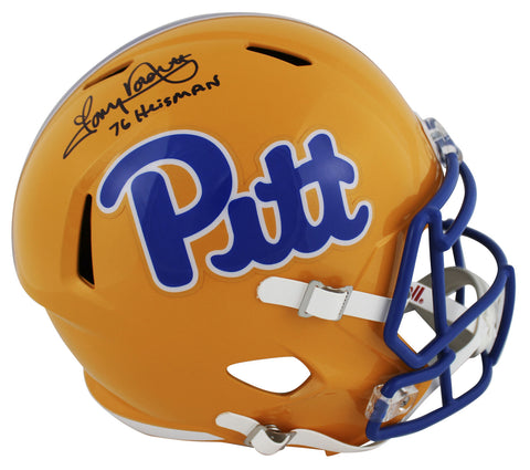 Pittsburgh Tony Dorsett "76 Heisman" Signed Yellow F/S Speed Rep Helmet BAS Wit