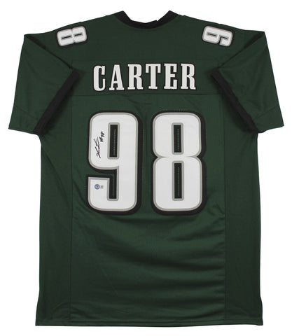 Jalen Carter Authentic Signed Green Pro Style Jersey BAS Witness