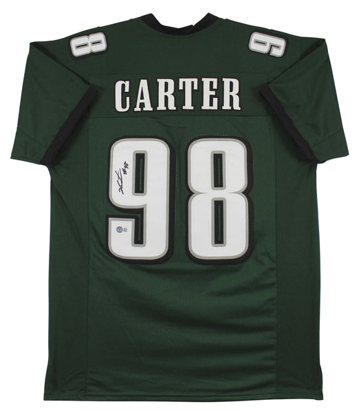 Jalen Carter Authentic Signed Green Pro Style Jersey BAS Witness