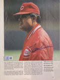 Lou Pinieilla Signed Cincinnati Reds Magazine Page BAS BH71195
