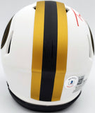 TREY LANCE AUTO 49ERS LUNAR ECLIPSE WHITE SPEED MINI HELMET BECKETT 194736