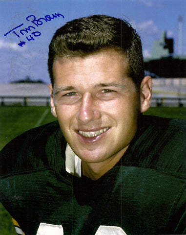 Packers Defensive Back TOM BROWN Signed 8x10 Photo #3 AUTO - SB I & II Champs