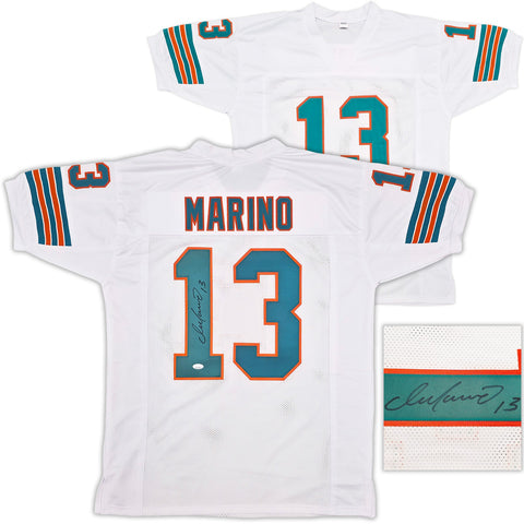 MIAMI DOLPHINS DAN MARINO AUTOGRAPHED SIGNED WHITE JERSEY JSA STOCK #239851