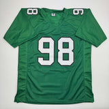 Autographed/Signed Jalen Carter Philadelphia Kelly Green Football Jersey BAS COA