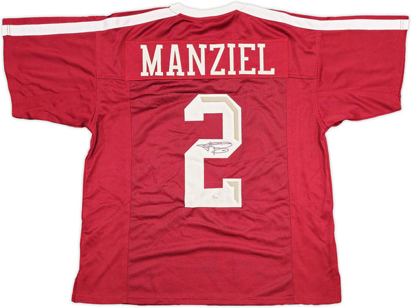 TEXAS A&M AGGIES JOHNNY MANZIEL AUTOGRAPHED MAROON JERSEY JSA STOCK #237094