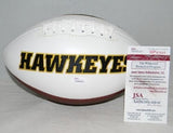 PAUL KRAUSE AUTOGRAPHED SIGNED IOWA HAWKEYES WHITE LOGO FOOTBALL JSA