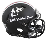Ohio State Jack Sawyer "2024 Nat'l Champs" Signed Black Speed Mini Helmet BAS W