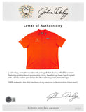 John Daly Authentic Signed Match Worn Orange Loudmouth Polo Shirt BAS #BK84780