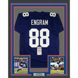 FRAMED Autographed/Signed EVAN ENGRAM 33x42 New York Blue Jersey JSA COA Auto