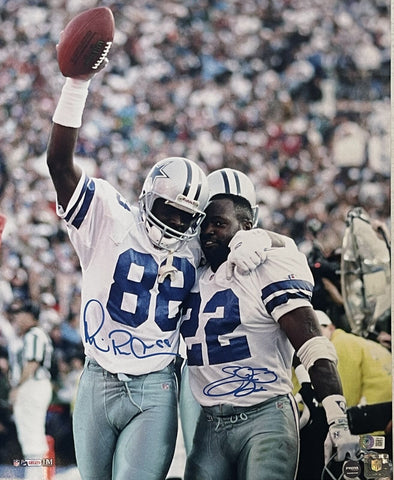 Emmitt Smith Michael Irvin Signed Dallas Cowboys 16x20 Photo BAS 42369