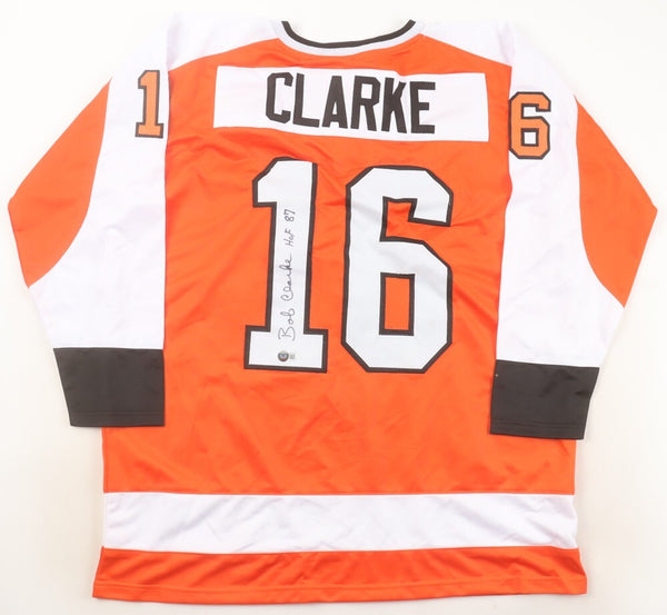 Bobby Clarke Signed Philadelphia Flyers Jersey Inscribed "HOF 87" (Beckett)