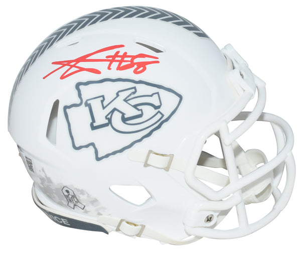 GEORGE KARLAFTIS SIGNED KANSAS CITY CHIEFS SALUTE TO SERVICE MINI HELMET BECKETT